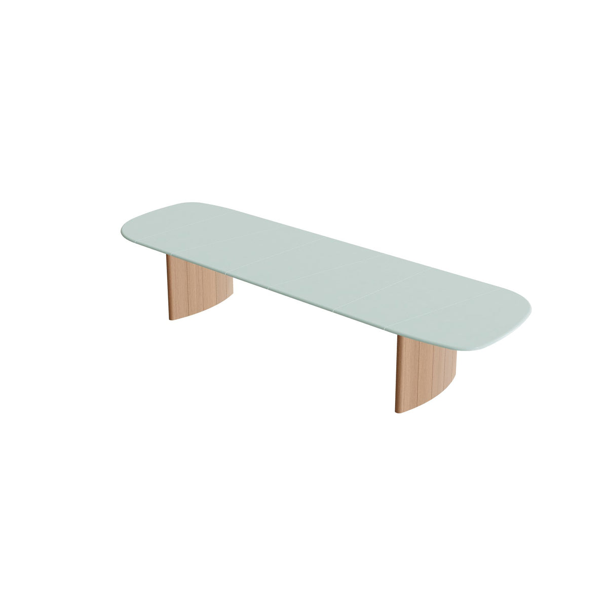 Royal Botania Regaliz Segmenttisch 430 x 130 cm, Esstisch, Fuß Teak, Lavastein emailliert jade