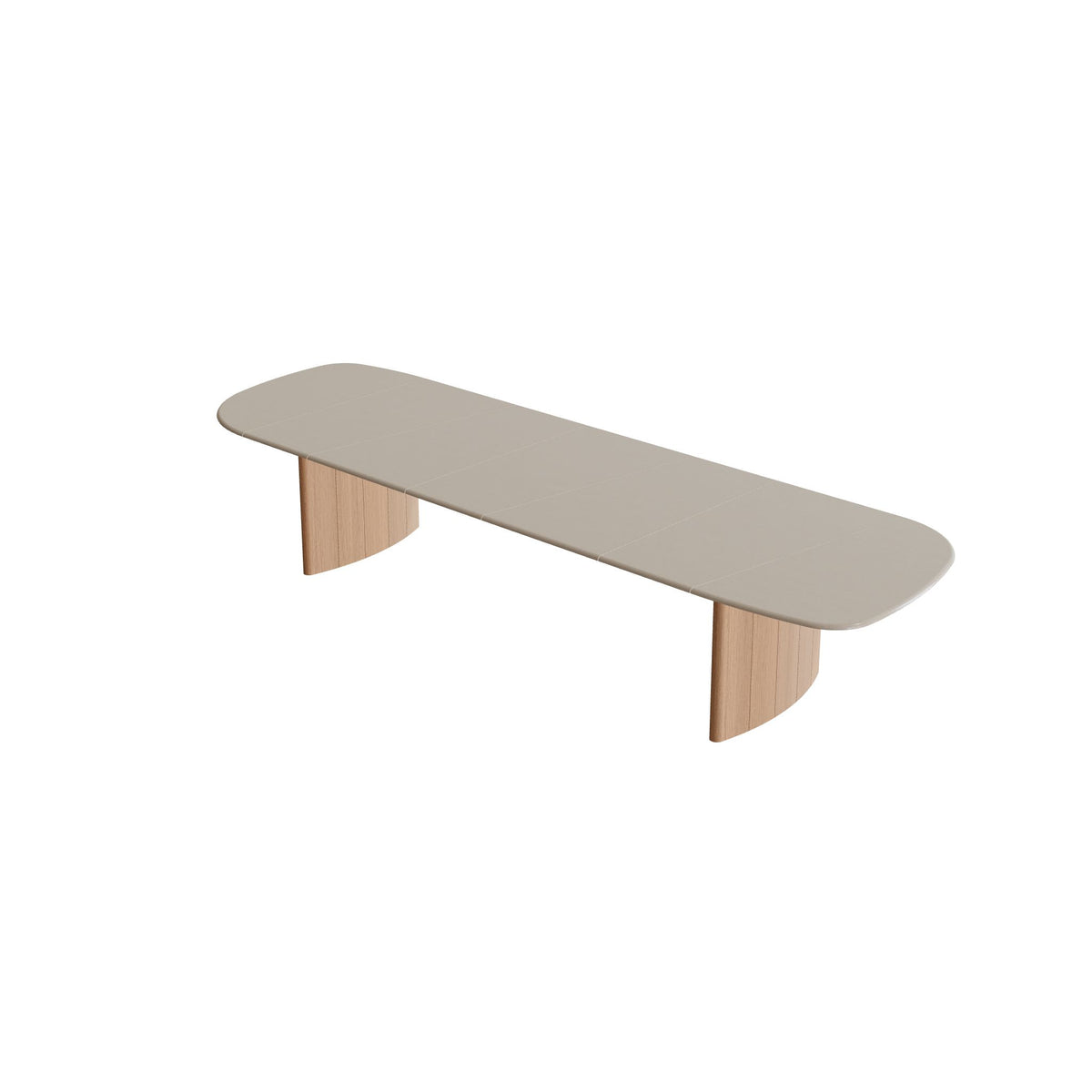 Royal Botania Regaliz Segmenttisch 430 x 130 cm, Esstisch, Fuß Teak, Lavastein emailliert moon