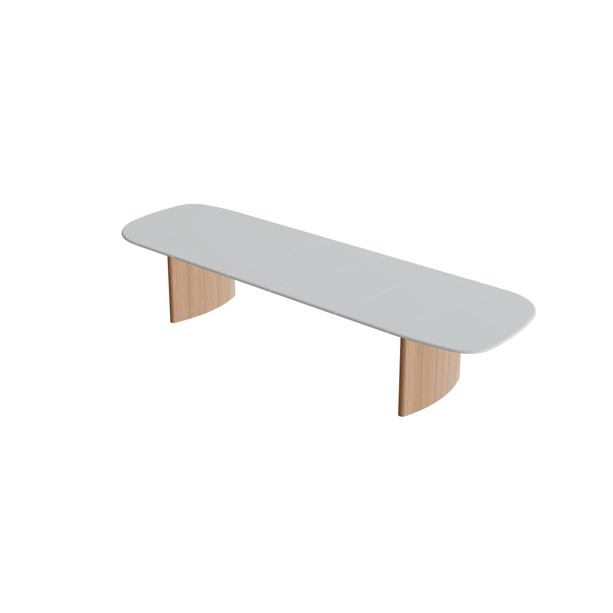 Royal Botania Regaliz Segmenttisch 430 x 130 cm, Esstisch, Fuß Teak, Lavastein emailliert pearl