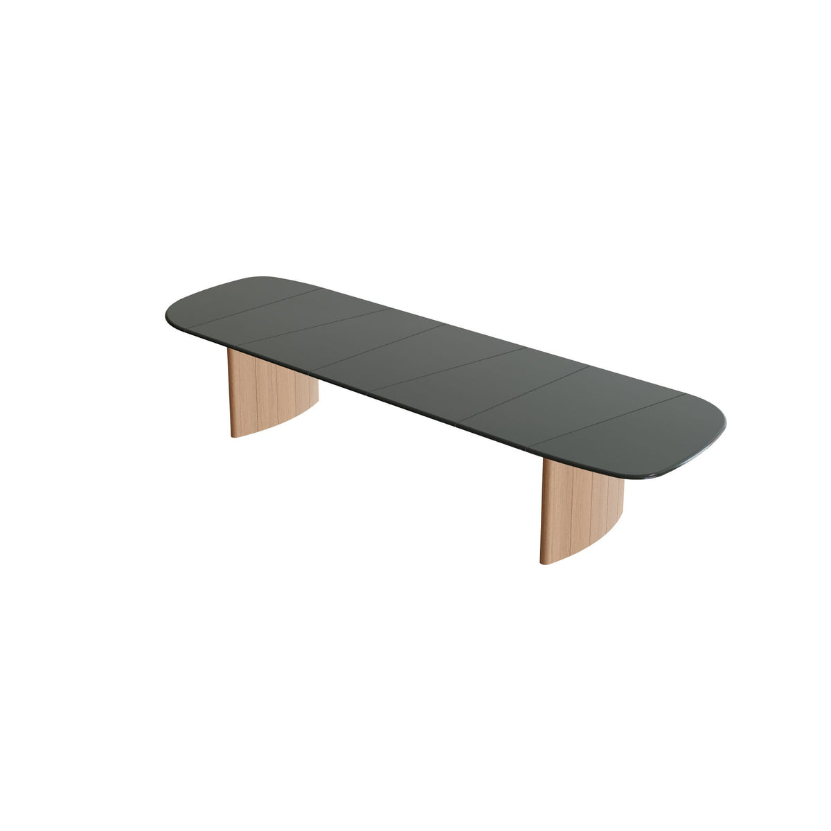 Royal Botania Regaliz Segmenttisch 430 x 130 cm, Esstisch, Fuß Teak, Lavastein emailliert slate