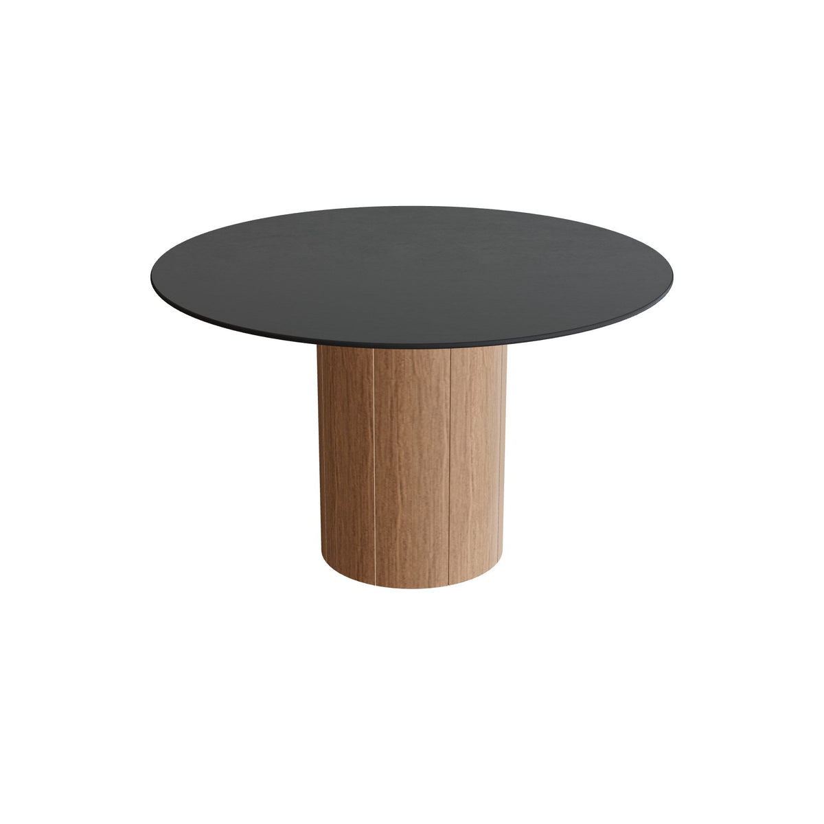 Royal Botania Regaliz Tisch rund 120 cm, Esstisch, Fuß Teak, Keramik schwarz (black)