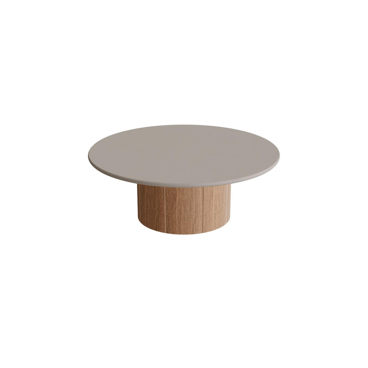 Royal Botania Regaliz Tisch rund 90 cm, Loungetisch, Fuß Teak, Keramik perlgrau (Pearl Grey)