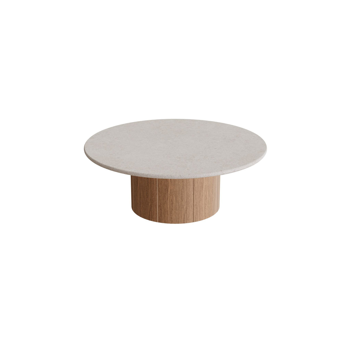 Royal Botania Regaliz Tisch rund 90 cm, Loungetisch, Fuß Teak, Keramik grau gesprenkelt (Sienna Arena)