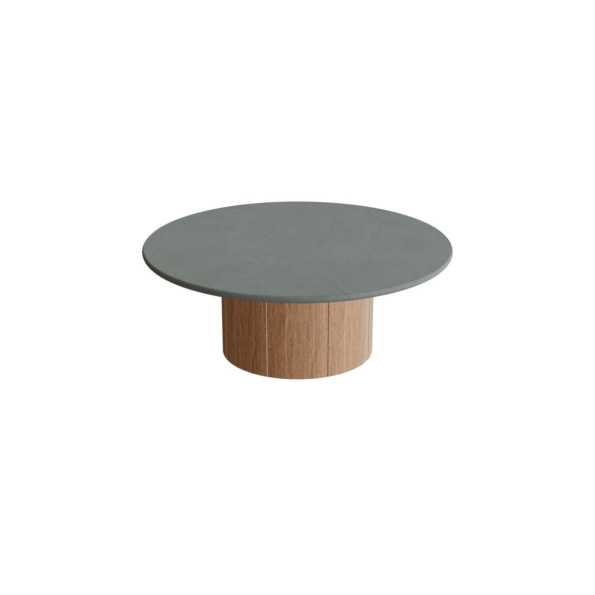 Royal Botania Regaliz Tisch rund 90 cm, Loungetisch, Fuß Teak, Keramik steingrün (Verdezza Amazon)