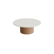 Royal Botania Regaliz Tisch rund 90 cm, Loungetisch, Fuß Teak, Keramik weiß (white)