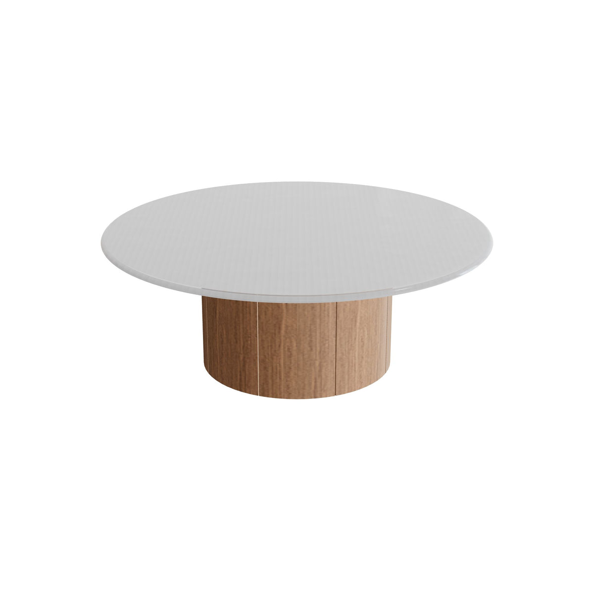 Royal Botania Regaliz Tisch rund 90 cm, Loungetisch, Fuß Teak, Glas Ondula pebble