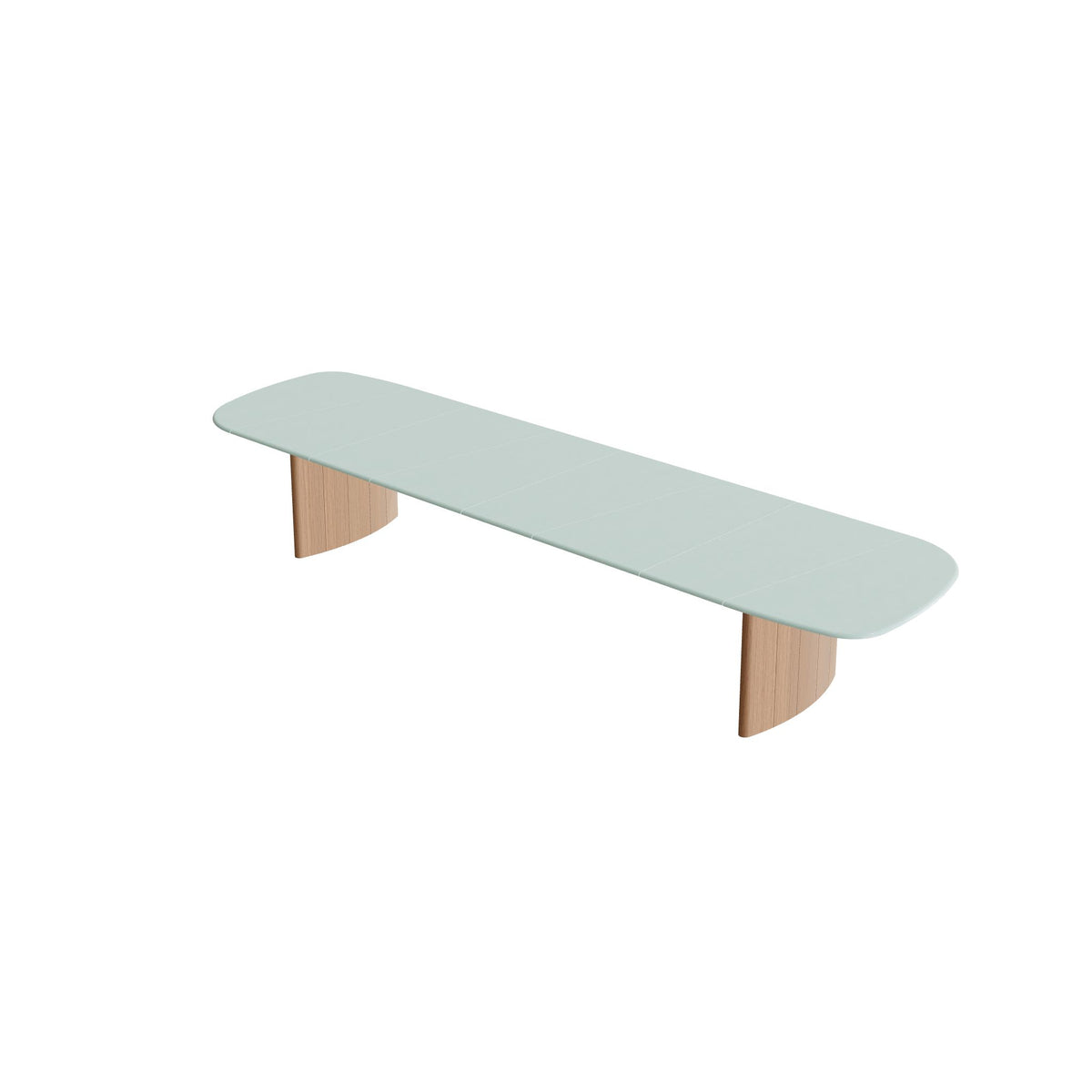Royal Botania Regaliz Segmenttisch 490 x 130 cm, Esstisch, Fuß Teak, Lavastein emailliert jade