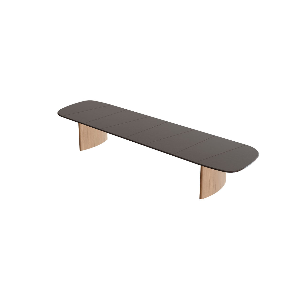 Royal Botania Regaliz Segmenttisch 490 x 130 cm, Esstisch, Fuß Teak, Lavastein emailliert lava