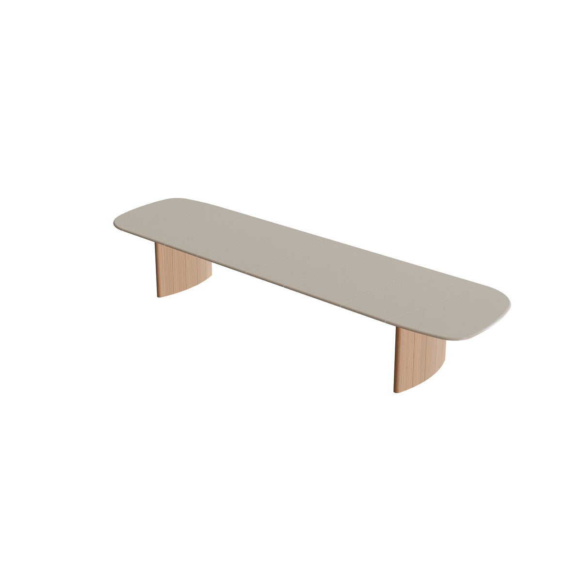 Royal Botania Regaliz Segmenttisch 490 x 130 cm, Esstisch, Fuß Teak, Lavastein emailliert moon