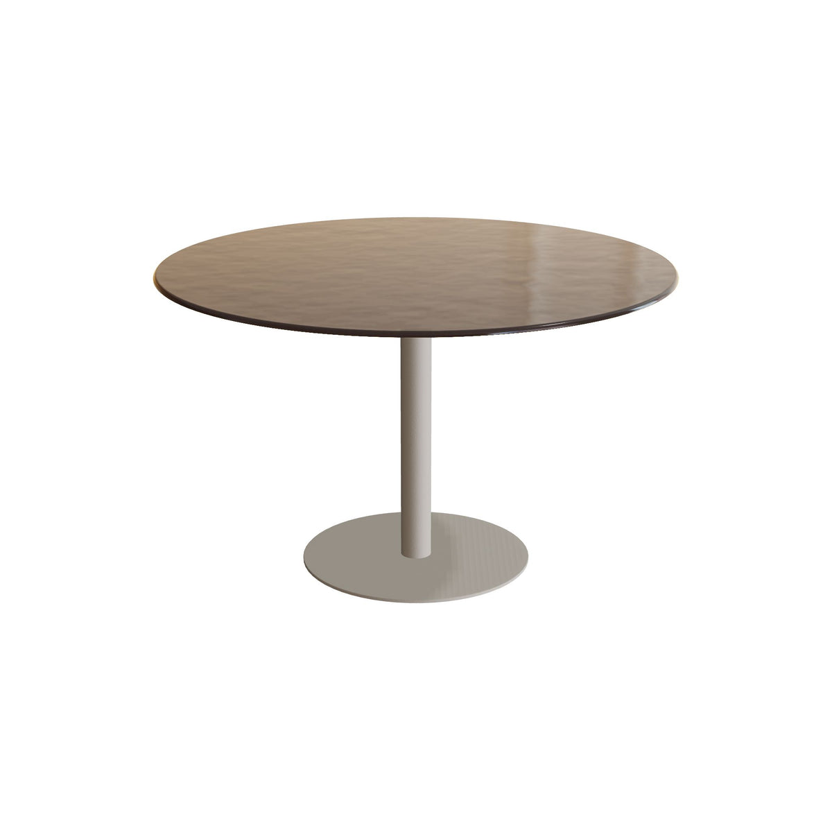 Royal Botania Butler Esstisch 120 cm rund, Gestell pebble, Glas Ondula bronzo