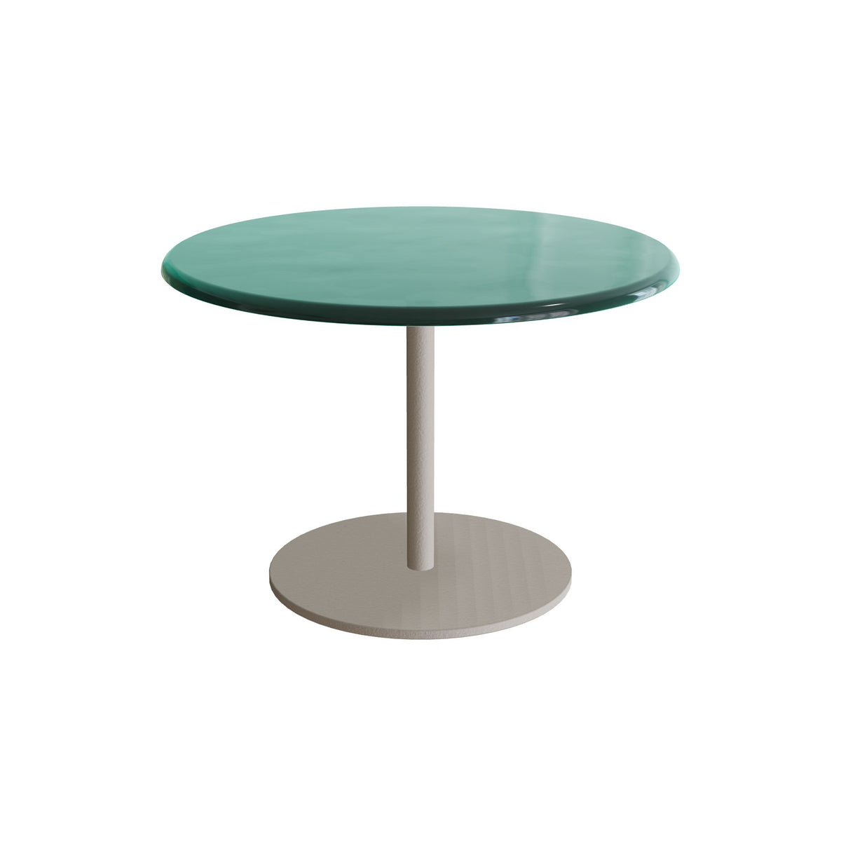 Royal Botania Butler Beistelltisch 40 cm niedrig, Gestell pebble, Glas Ondula verde