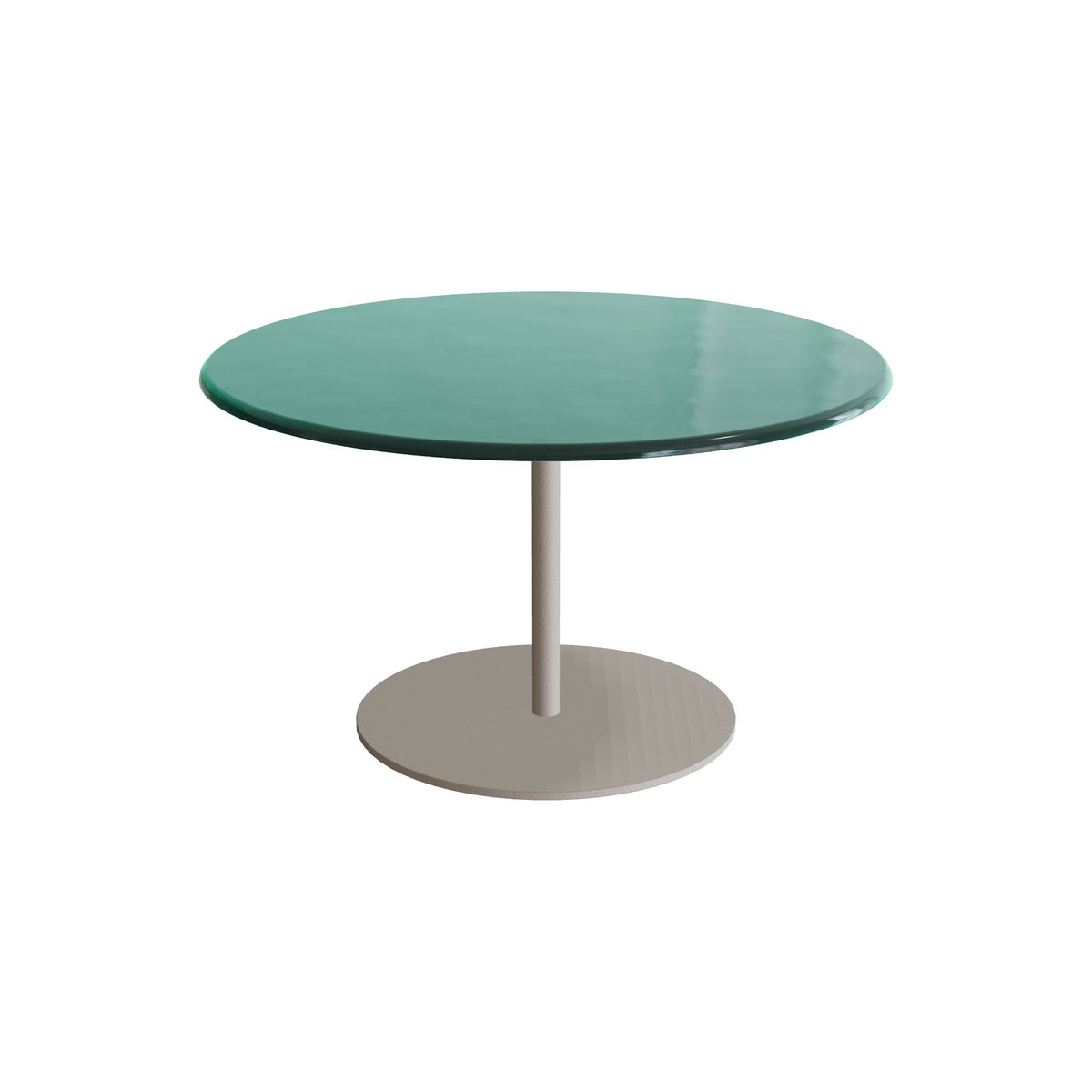 Royal Botania Butler Beistelltisch 60 cm, Gestell pebble, Glas Ondula verde