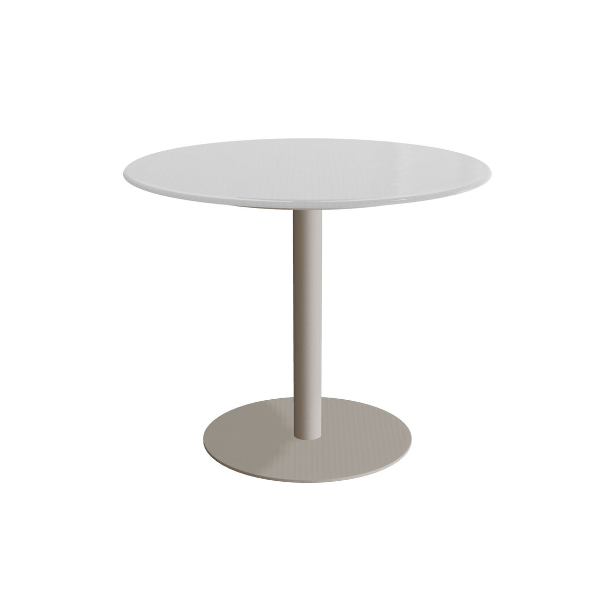 Royal Botania Butler Esstisch 90 cm rund, Gestell pebble, Glas Ondula pebble
