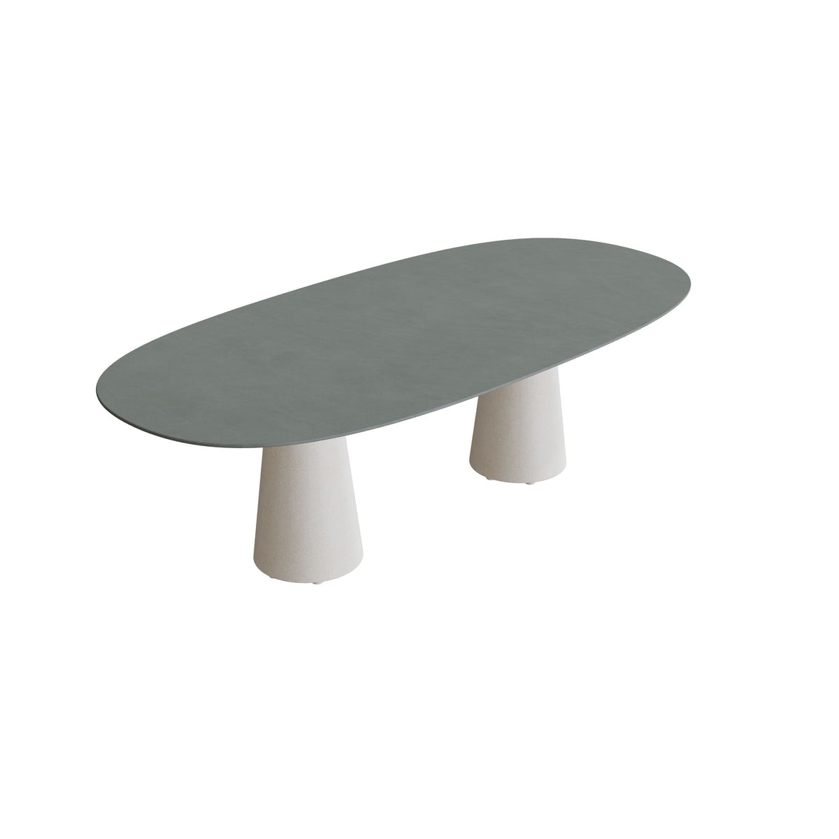 Royal Botania Conix Tisch Super-Ellipse 250 x 120 cm, Esstisch, Sockel sand (desert), Keramik steingrün (Verdezza Amazon)