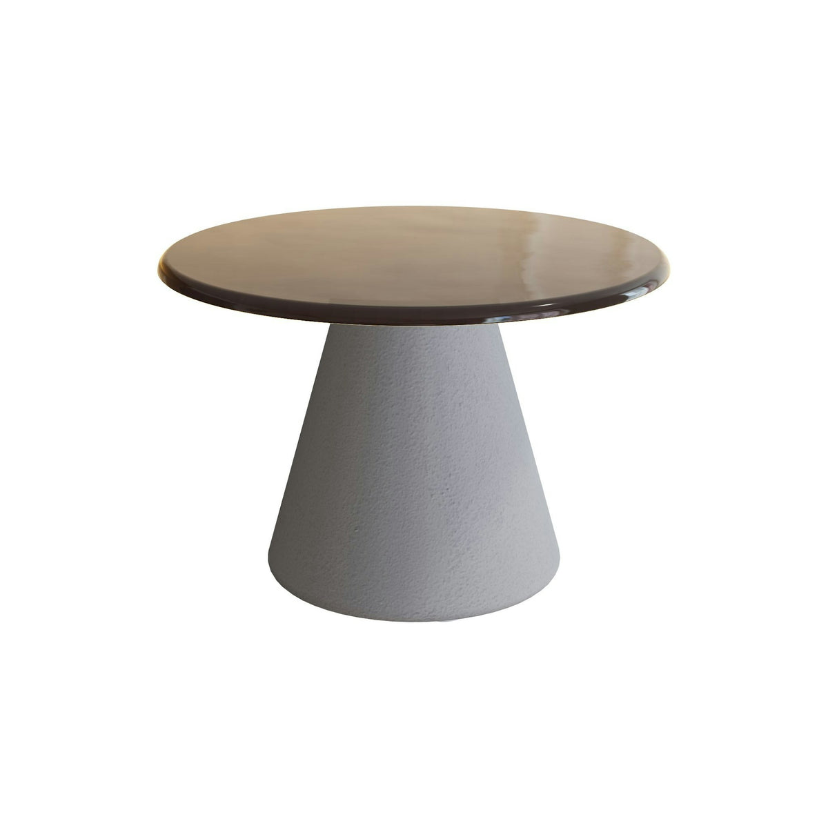 Royal Botania Conix Beistelltisch 40 cm – Sockel zementgrau (cement grey) · Glas Ondula bronzo