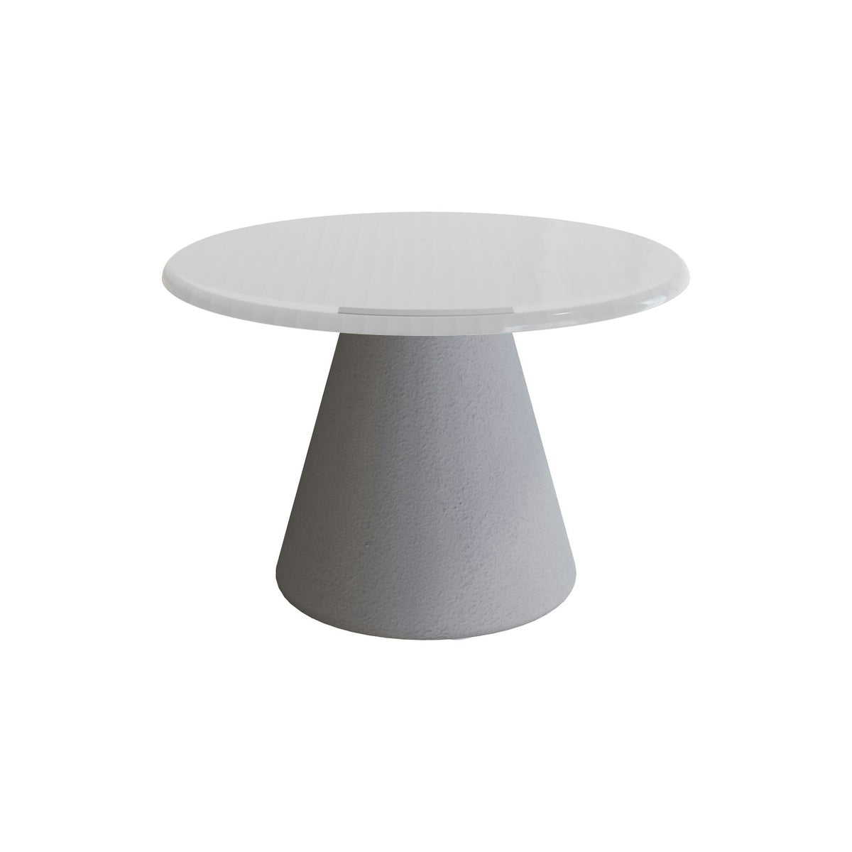 Royal Botania Conix Beistelltisch 40 cm – Sockel zementgrau (cement grey) · Glas Ondula pebble