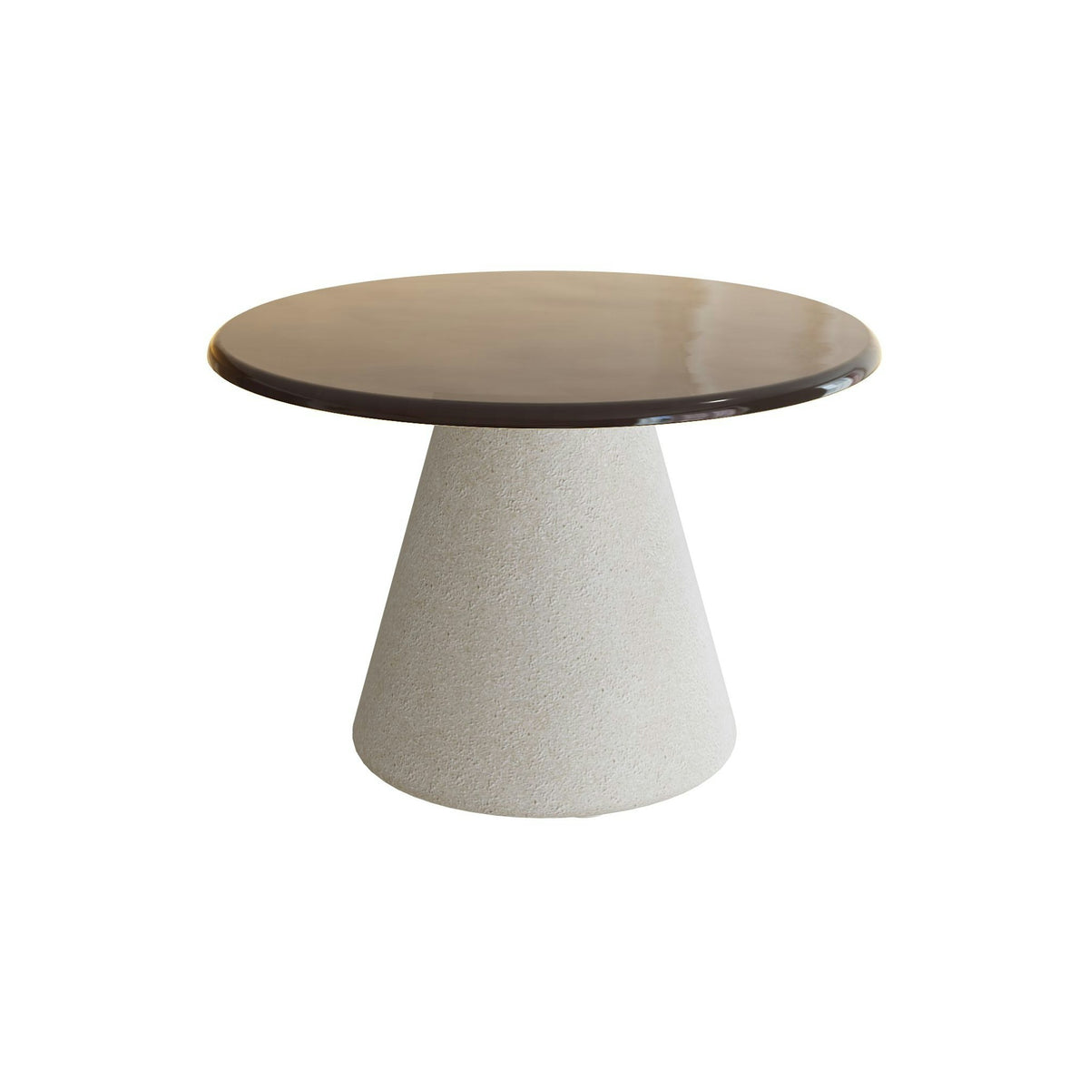 Royal Botania Conix Beistelltisch 40 cm – Sockel sand (desert) · Glas Ondula bronzo