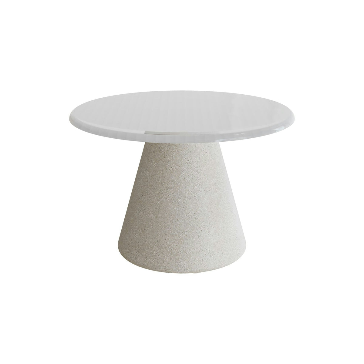 Royal Botania Conix Beistelltisch 40 cm – Sockel sand (desert) · Glas Ondula pebble