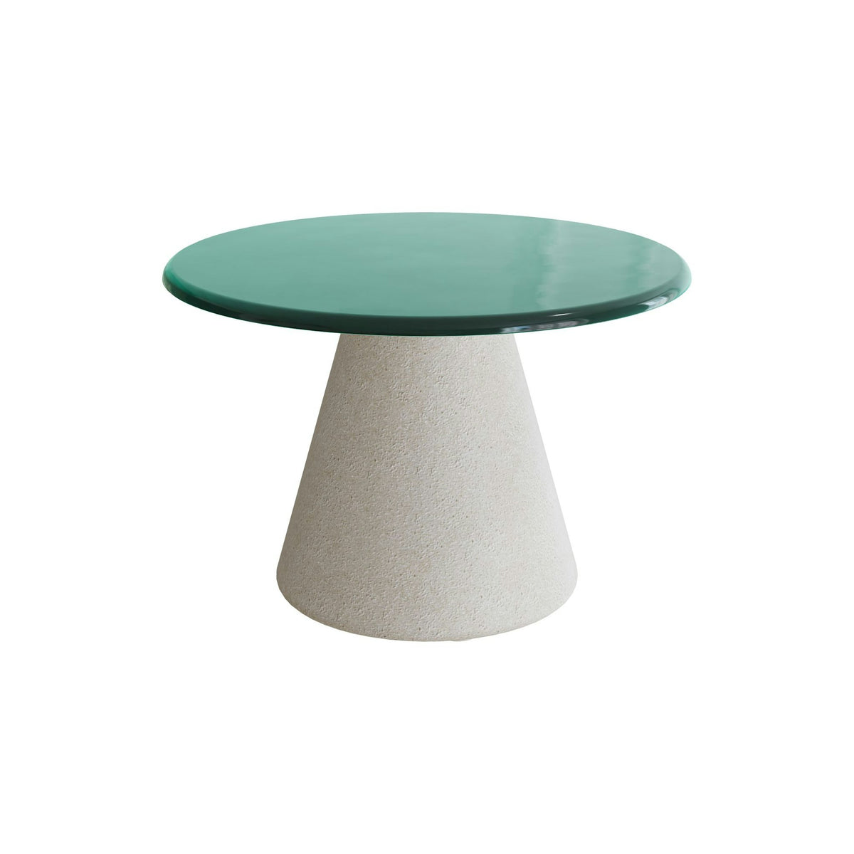 Royal Botania Conix Beistelltisch 40 cm – Sockel sand (desert) · Glas Ondula verde