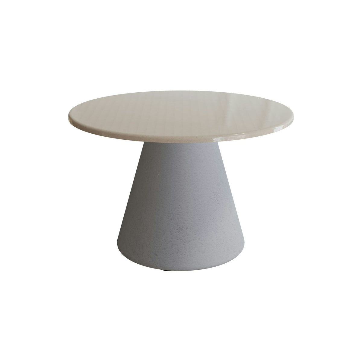 Royal Botania Conix Beistelltisch 40 cm – Sockel zementgrau (cement grey) · Lavastein emailliert pearl