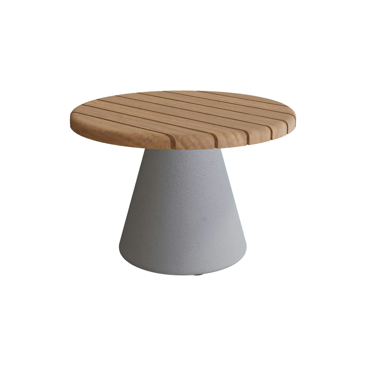 Royal Botania Conix Beistelltisch 40 cm – Sockel zementgrau (cement grey) · Teak