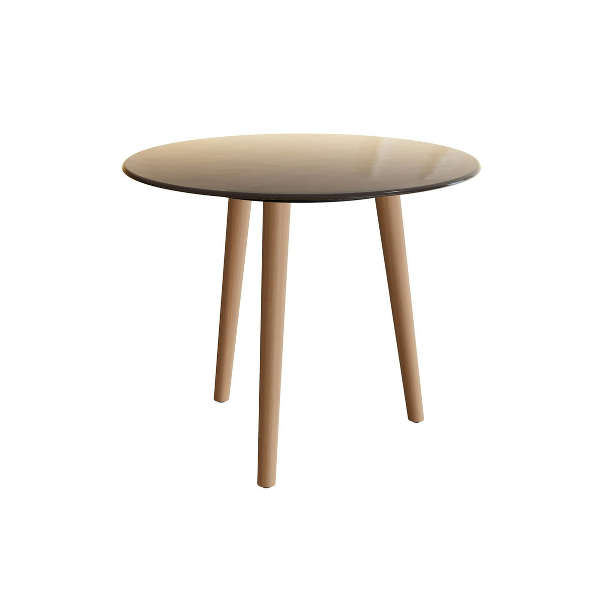Royal Botania Styletto Esstisch rund 90 cm – Teakbeine · Glas Ondula pebble