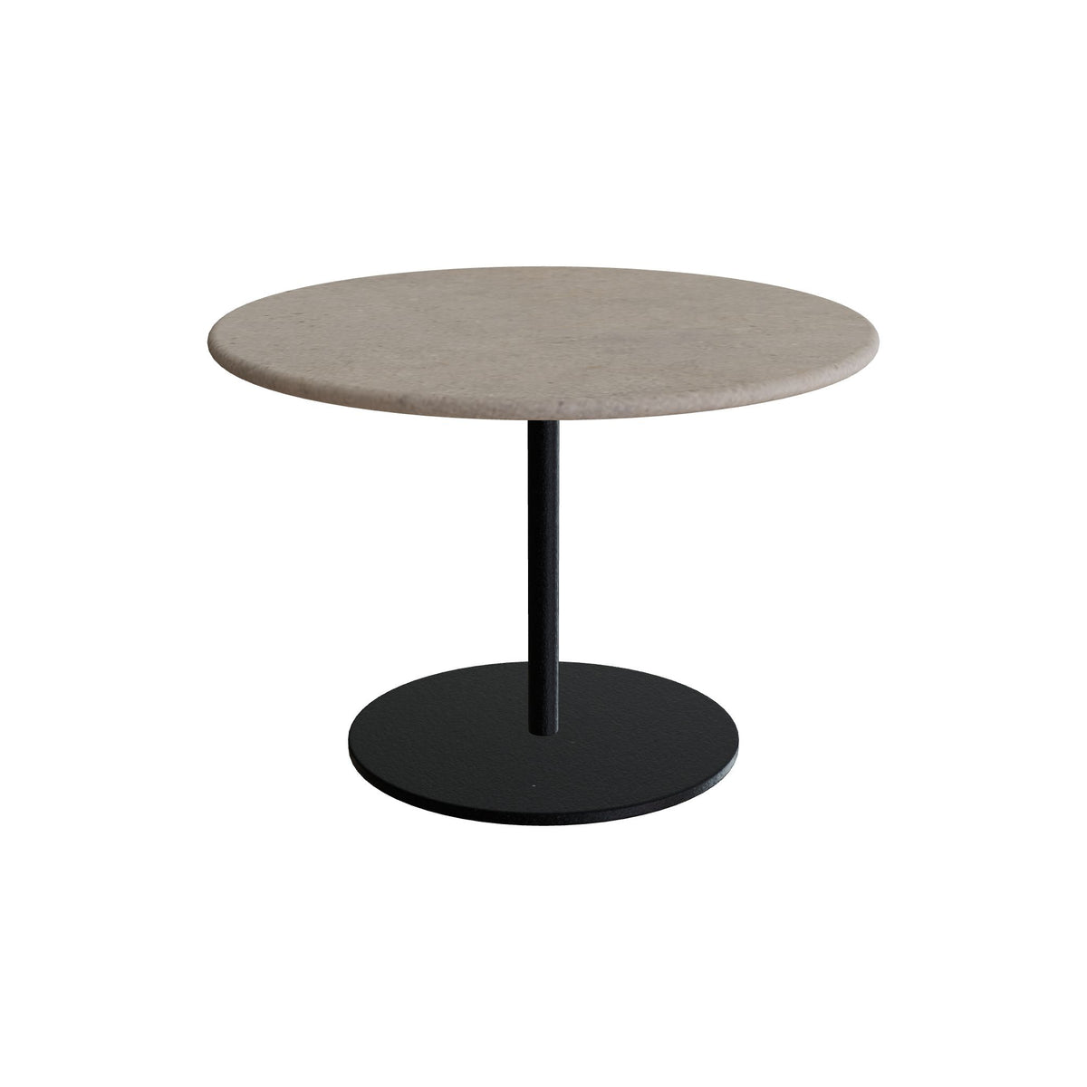 Royal Botania Butler Beistelltisch 40 cm niedrig, Gestell pebble, Keramik weiß (white)