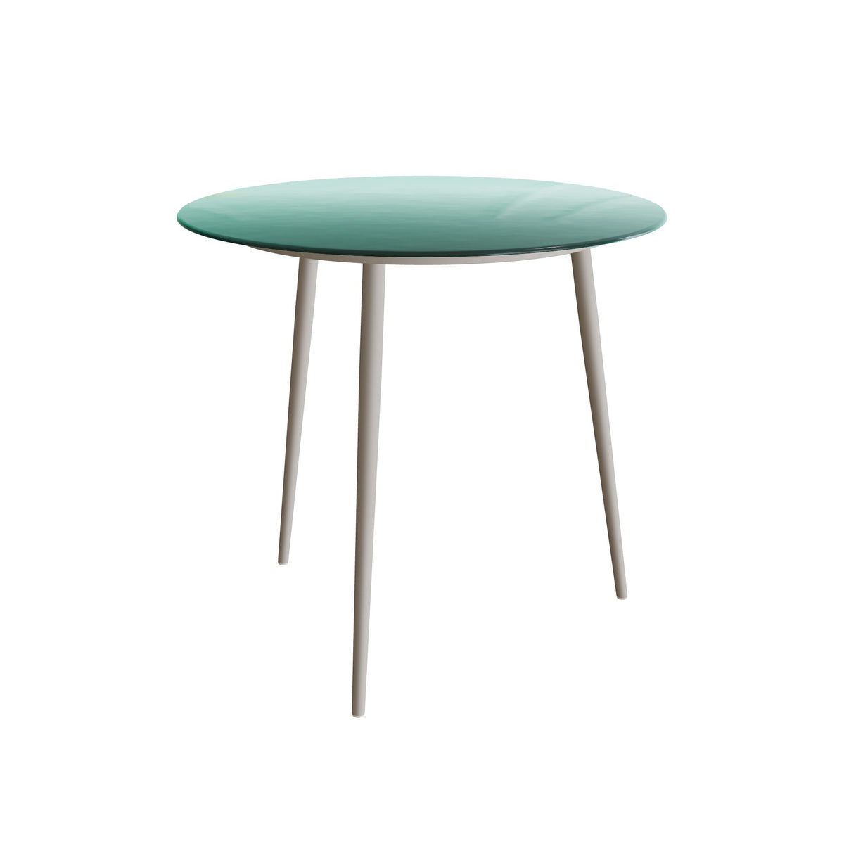 Royal Botania Styletto Bartisch rund 120 cm, Alu pebble, Glas Ondula verde