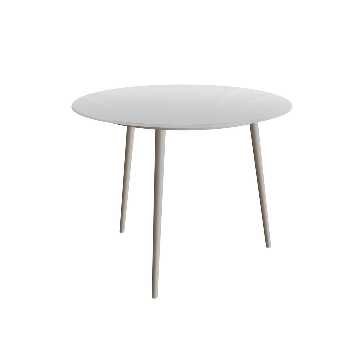 Royal Botania Styletto Thekentisch rund 120 cm, Alu pebble, Glas Ondula pebble