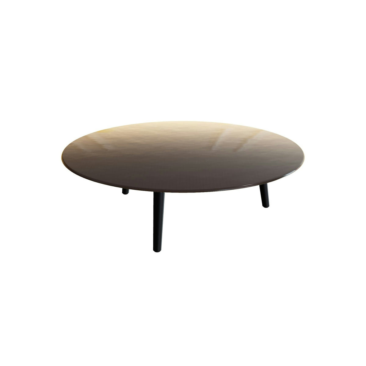 Royal Botania Styletto Loungetisch niedrig rund 120 cm – Alu anthrazit · Glas Ondula bronzo