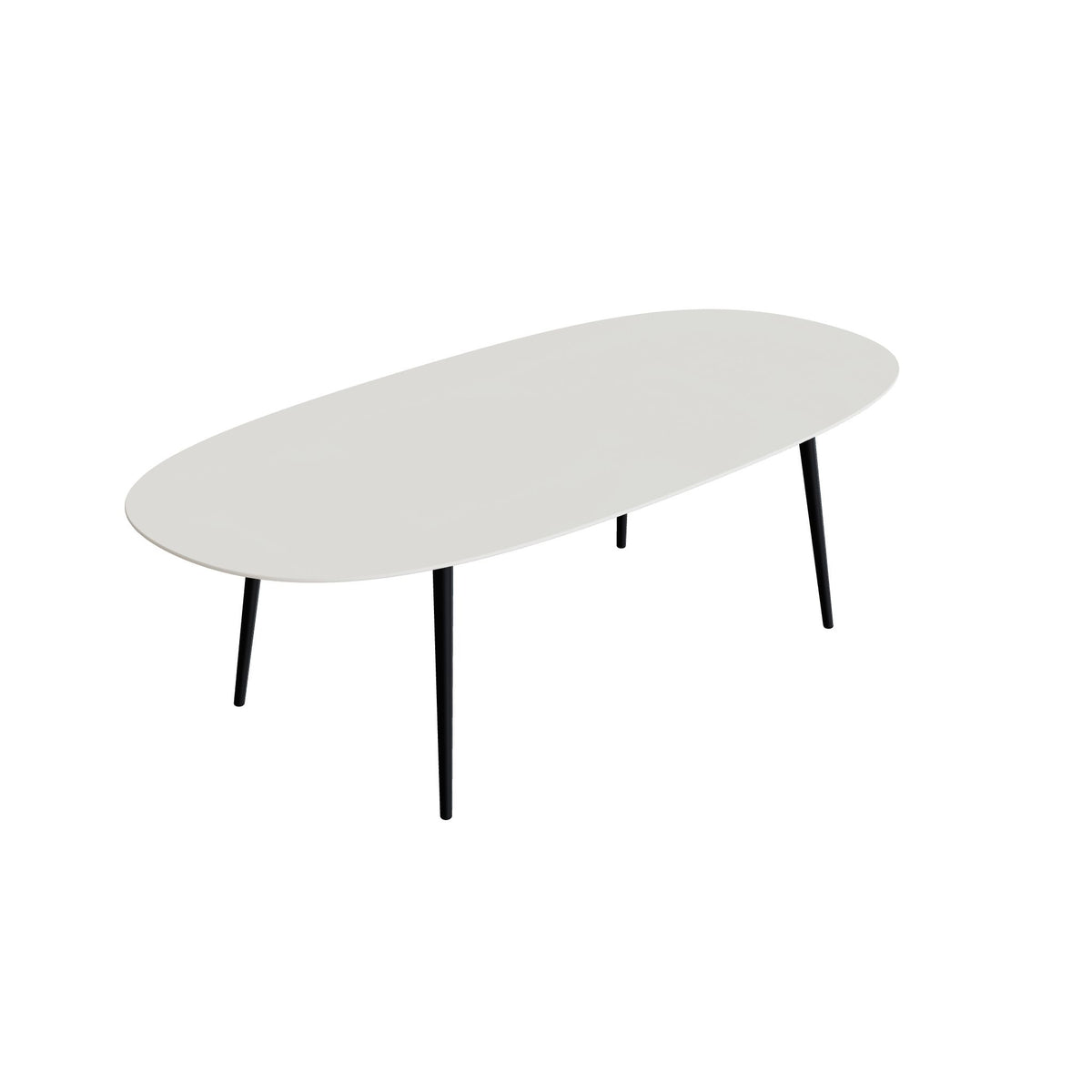 Royal Botania Styletto Esstisch Super-Ellipse 250 x 120 cm, Alu anthrazit, Keramik weiß (white)