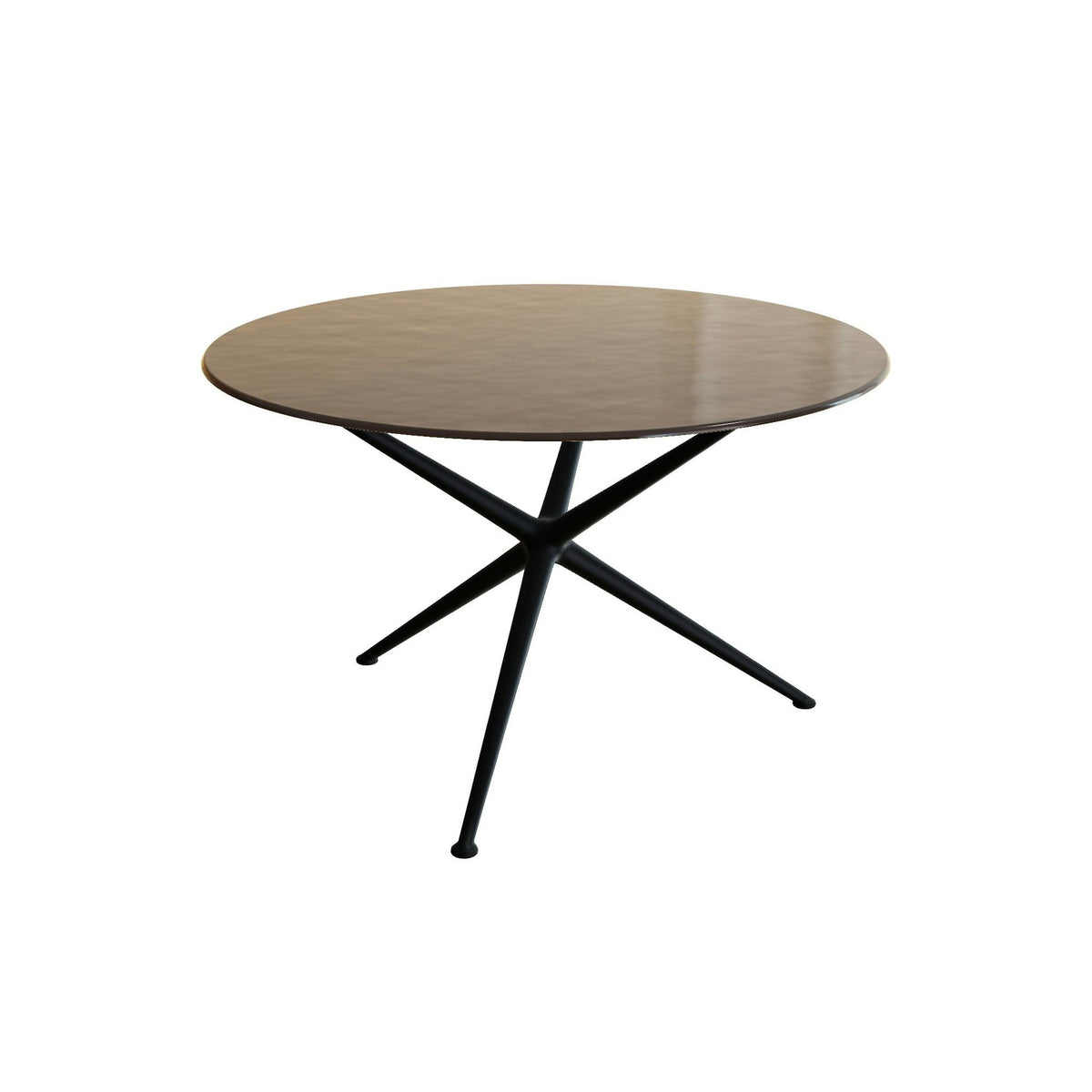 Royal Botania Exes Tisch rund 120 cm – anthrazit · Glas Ondula bronzo