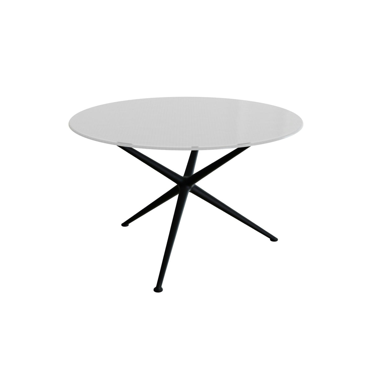 Royal Botania Exes Tisch rund 120 cm – anthrazit · Glas Ondula pebble