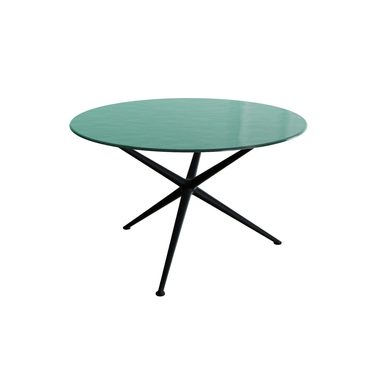 Royal Botania Exes Tisch rund 120 cm – anthrazit · Glas Ondula verde