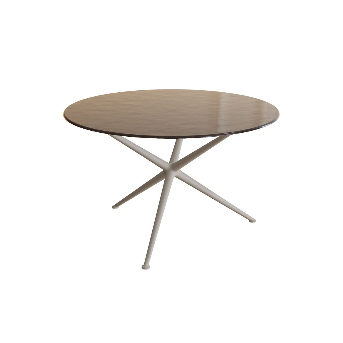 Royal Botania Exes Tisch rund 120 cm, Gestell pebble, Glas Ondula bronzo