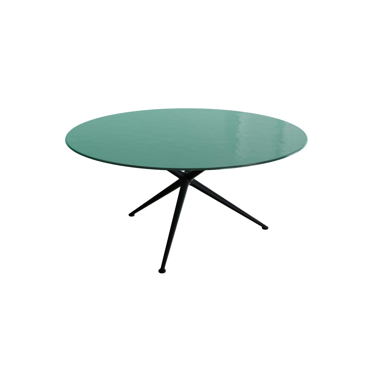Royal Botania Exes Tisch rund 160 cm – anthrazit · Glas Ondula verde