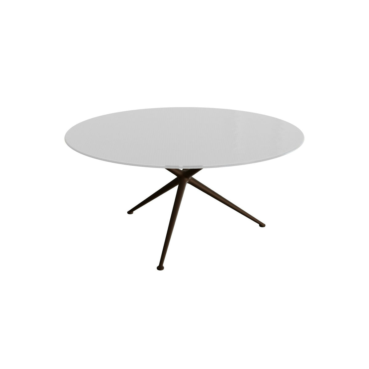 Royal Botania Exes Tisch rund 160 cm – bronze · Glas Ondula pebble