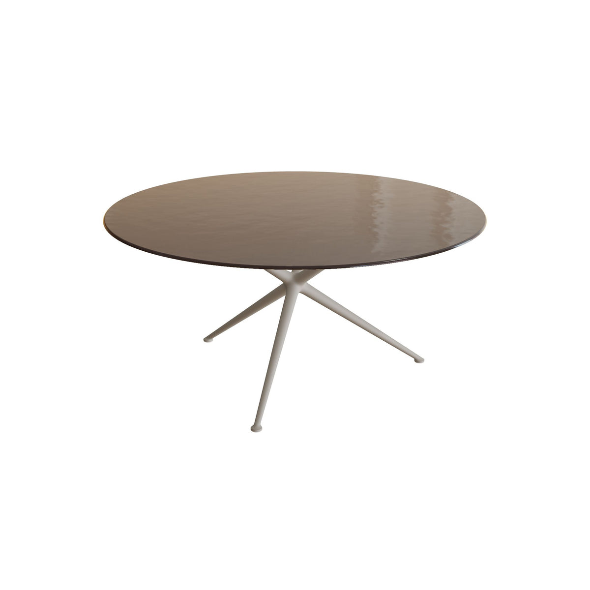 Royal Botania Exes Tisch rund 160 cm, Gestell pebble, Glas Ondula bronzo
