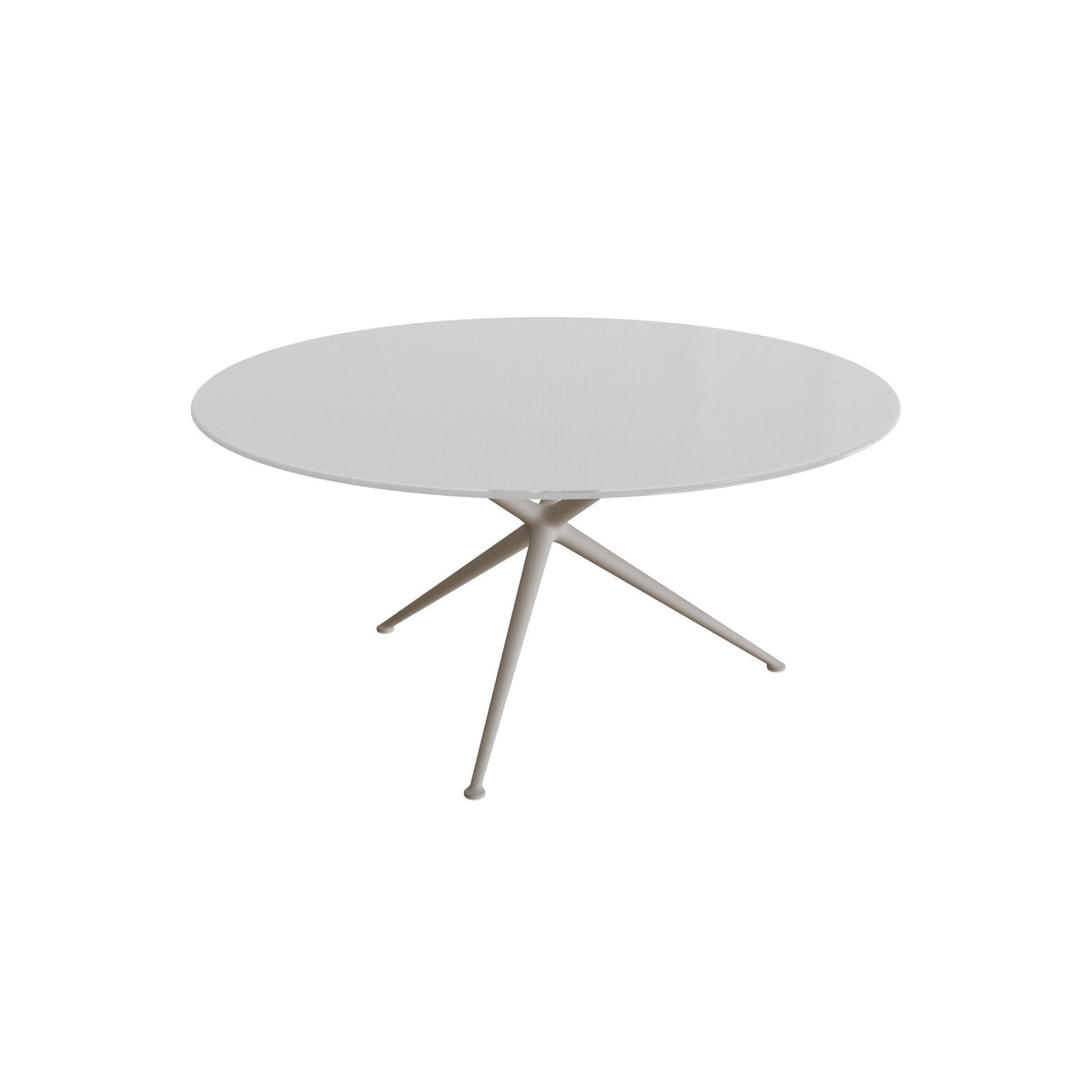 Royal Botania Exes Tisch rund 160 cm, Gestell pebble, Glas Ondula pebble