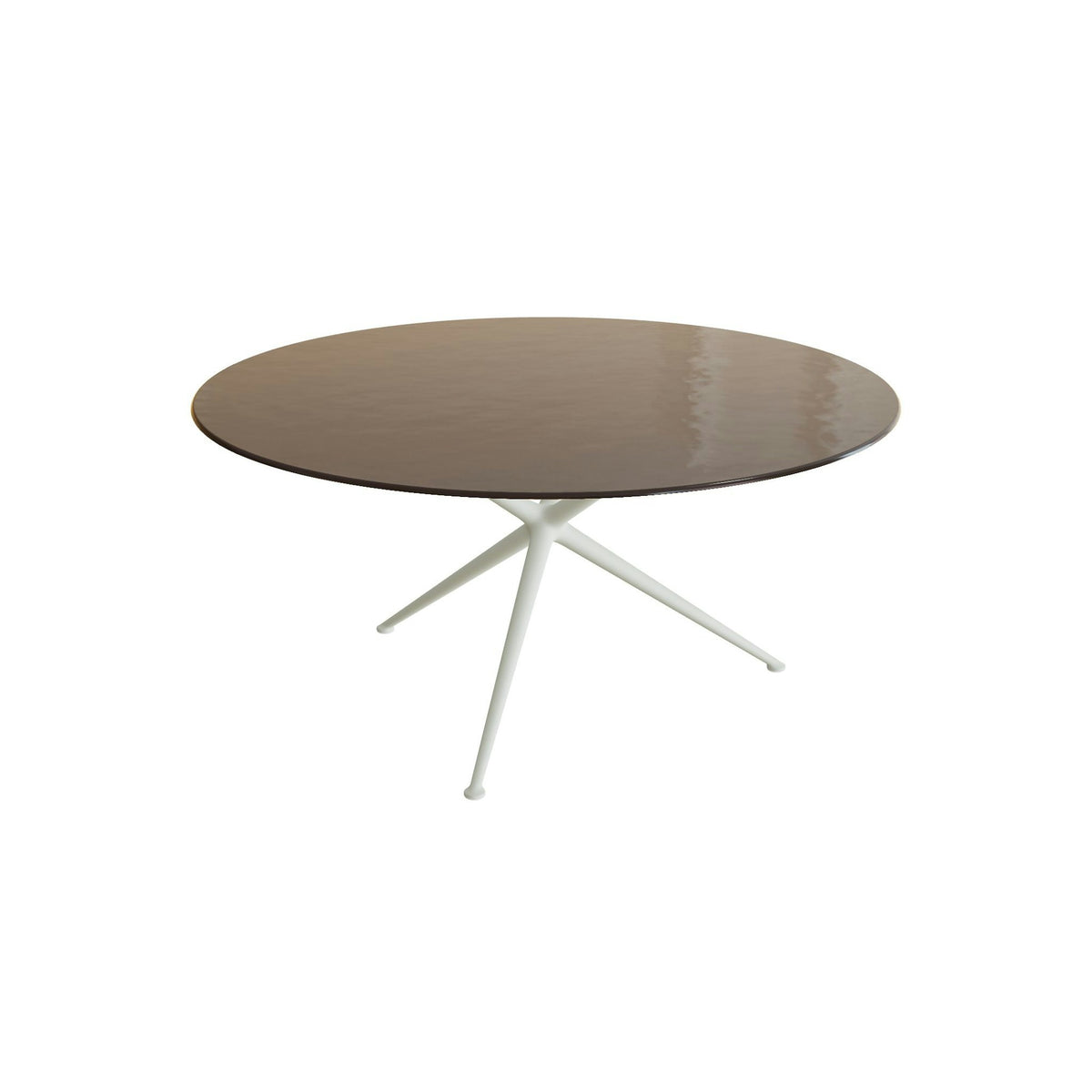 Royal Botania Exes Tisch rund 160 cm – weiß · Glas Ondula bronzo