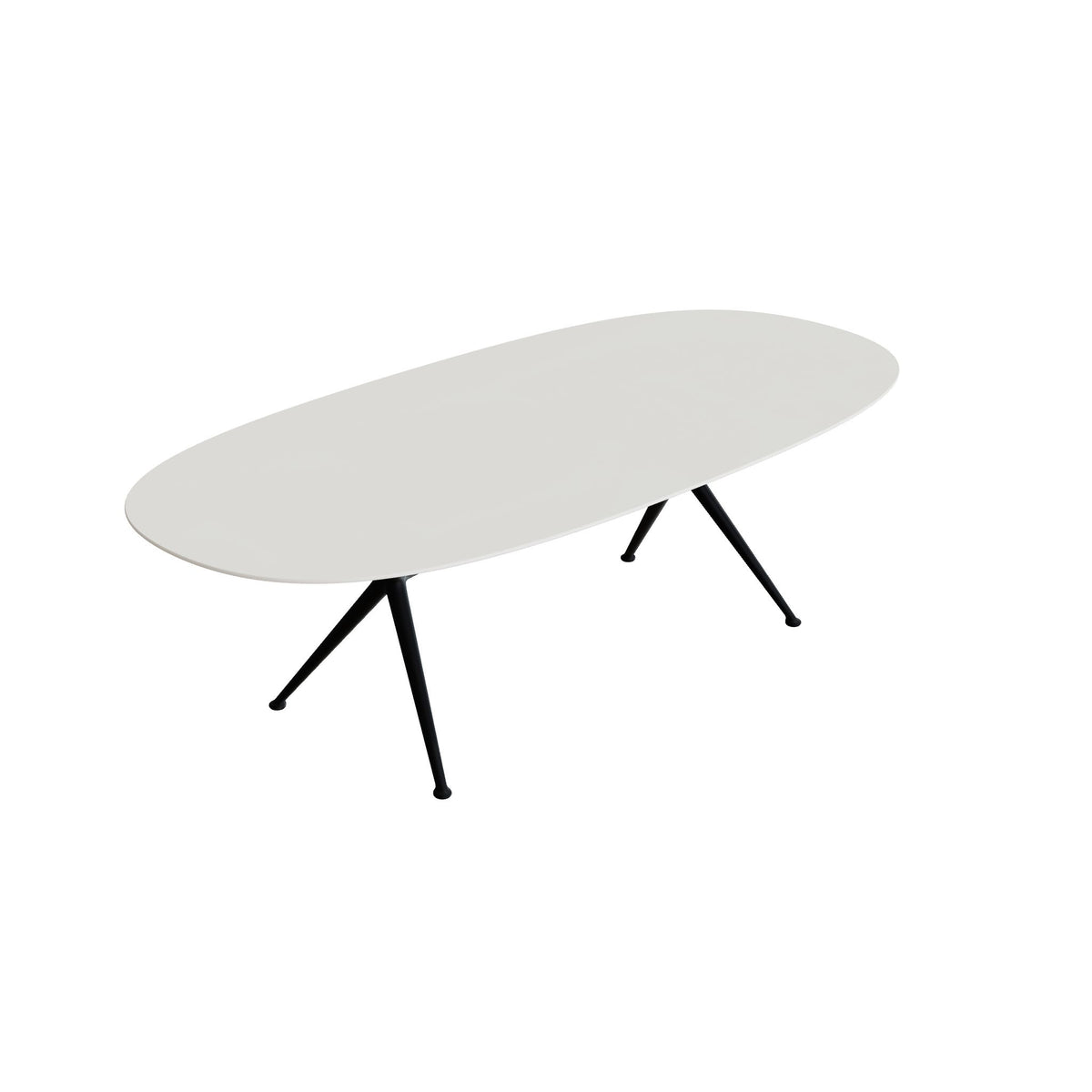 Royal Botania Exes Tisch Super-Ellipse 250 x 120 cm, Gestell anthrazit, Keramik weiß (white)