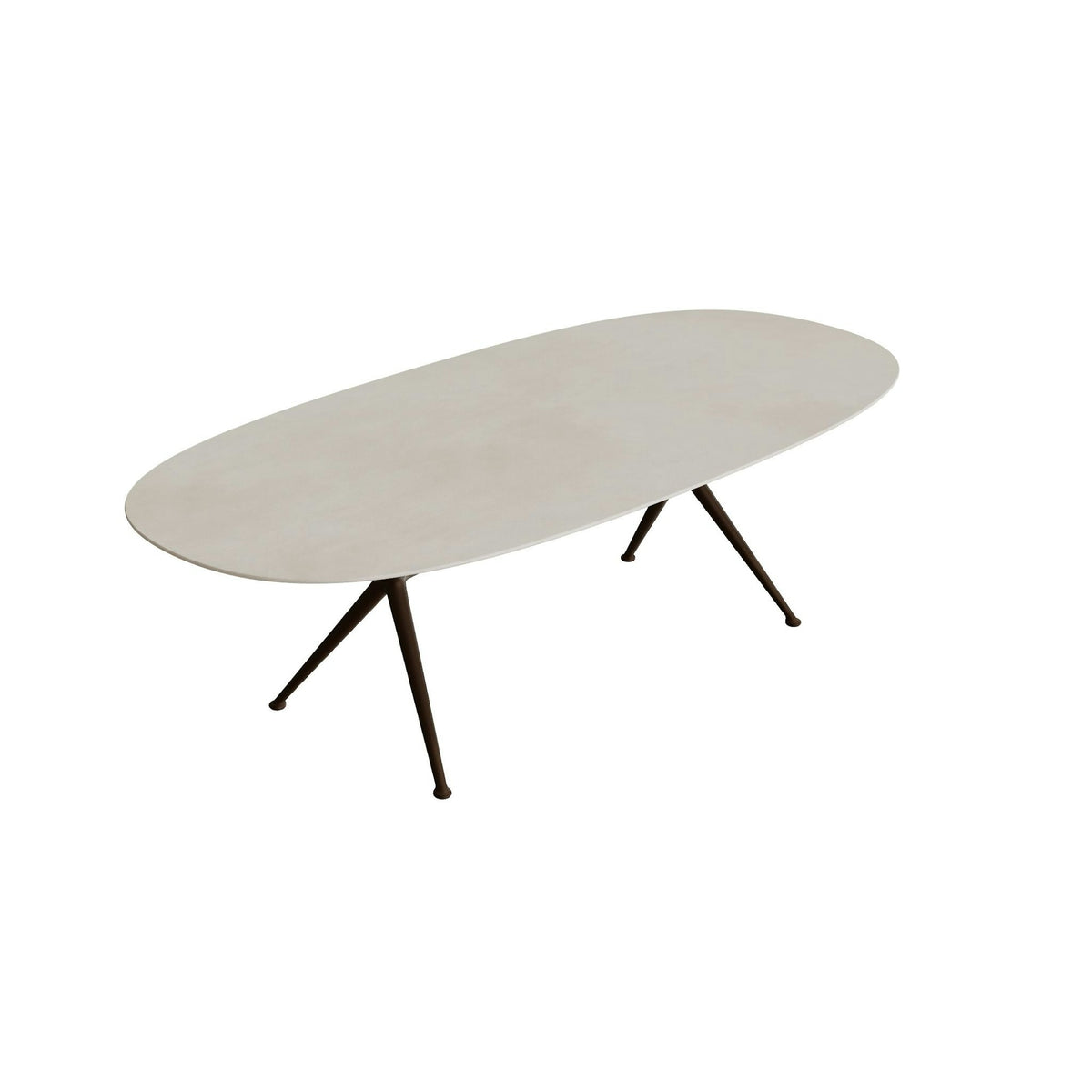 Royal Botania Exes Tisch Super-Ellipse 250 x 120 cm – bronze · Keramik zementgrau (Cemento Luminoso)
