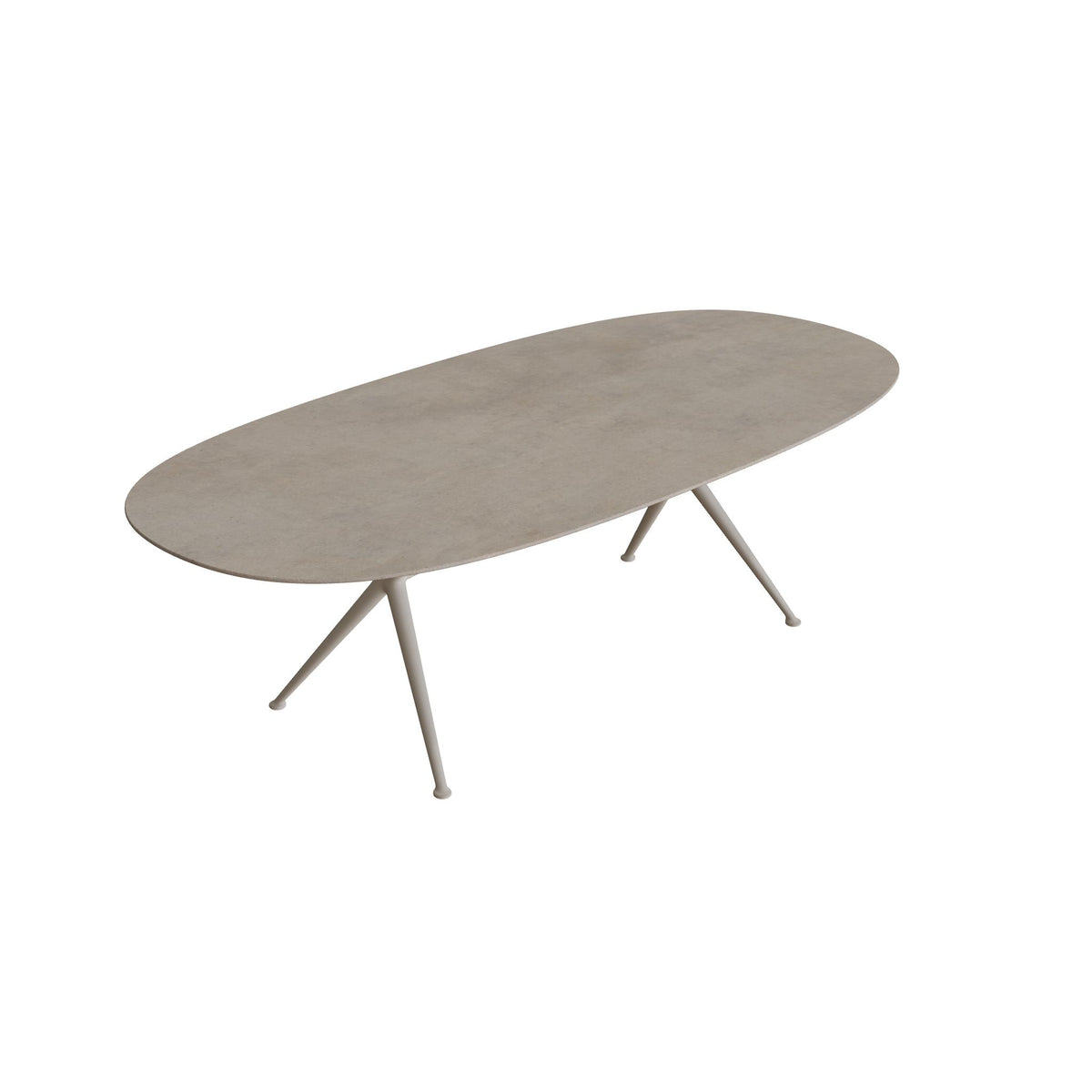 Royal Botania Exes Tisch Super-Ellipse 250 x 120 cm, Gestell pebble, Keramik graubraun (Terra Sabbia)