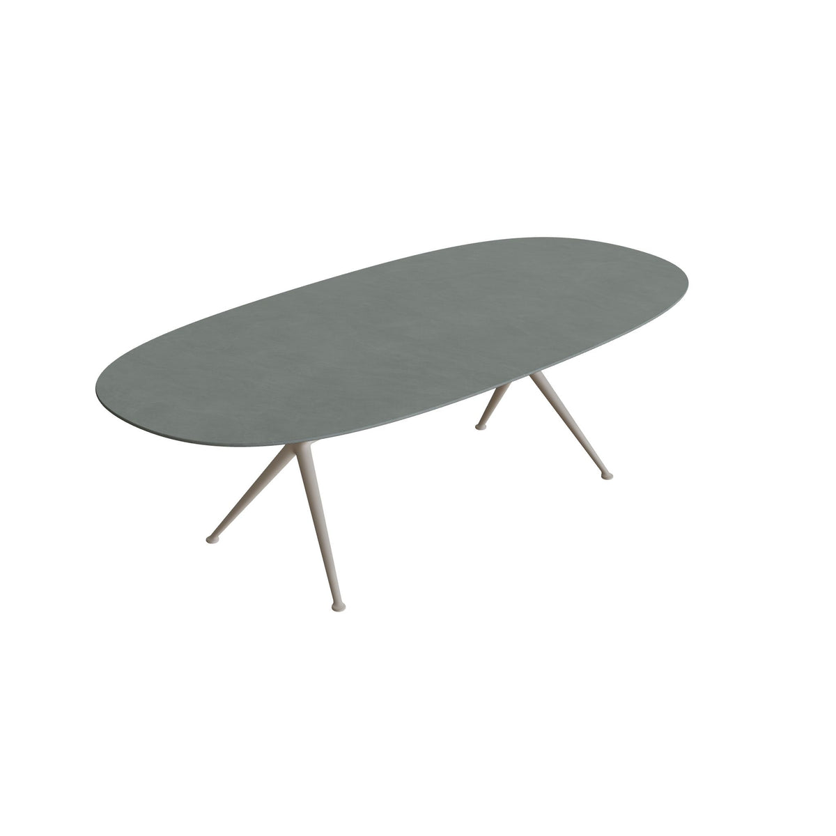 Royal Botania Exes Tisch Super-Ellipse 250 x 120 cm, Gestell pebble, Keramik steingrün (Verdezza Amazon)