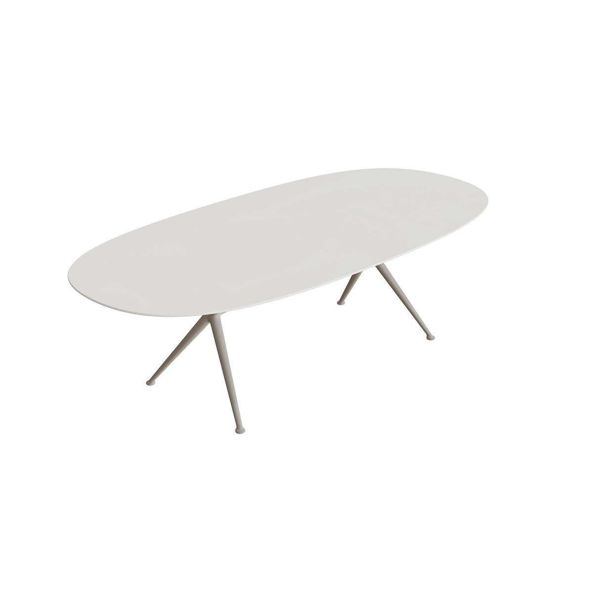 Royal Botania Exes Tisch Super-Ellipse 250 x 120 cm, Gestell pebble, Keramik weiß (white)