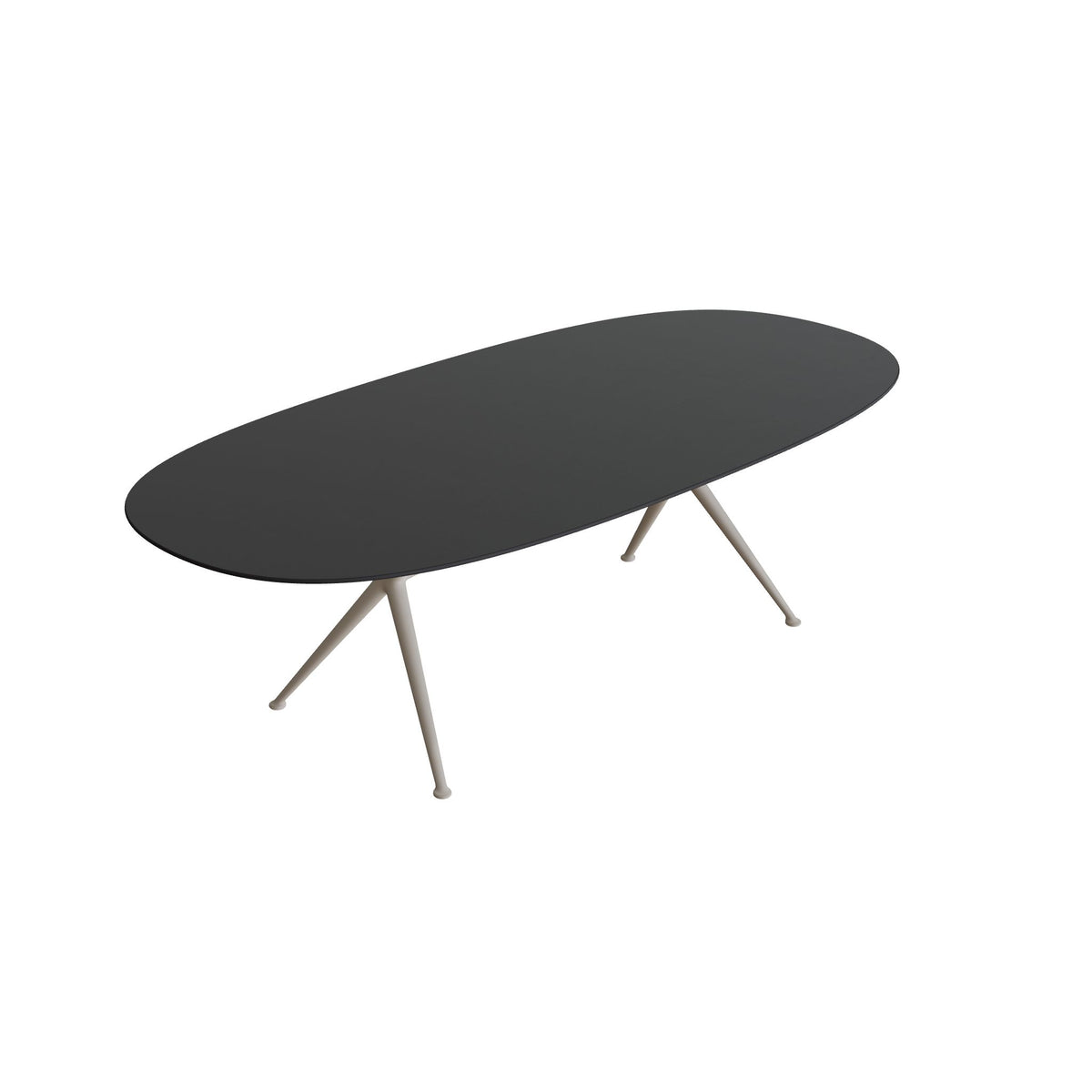 Royal Botania Exes Tisch Super-Ellipse 250 x 120 cm, Gestell pebble, Keramik schwarz (black)
