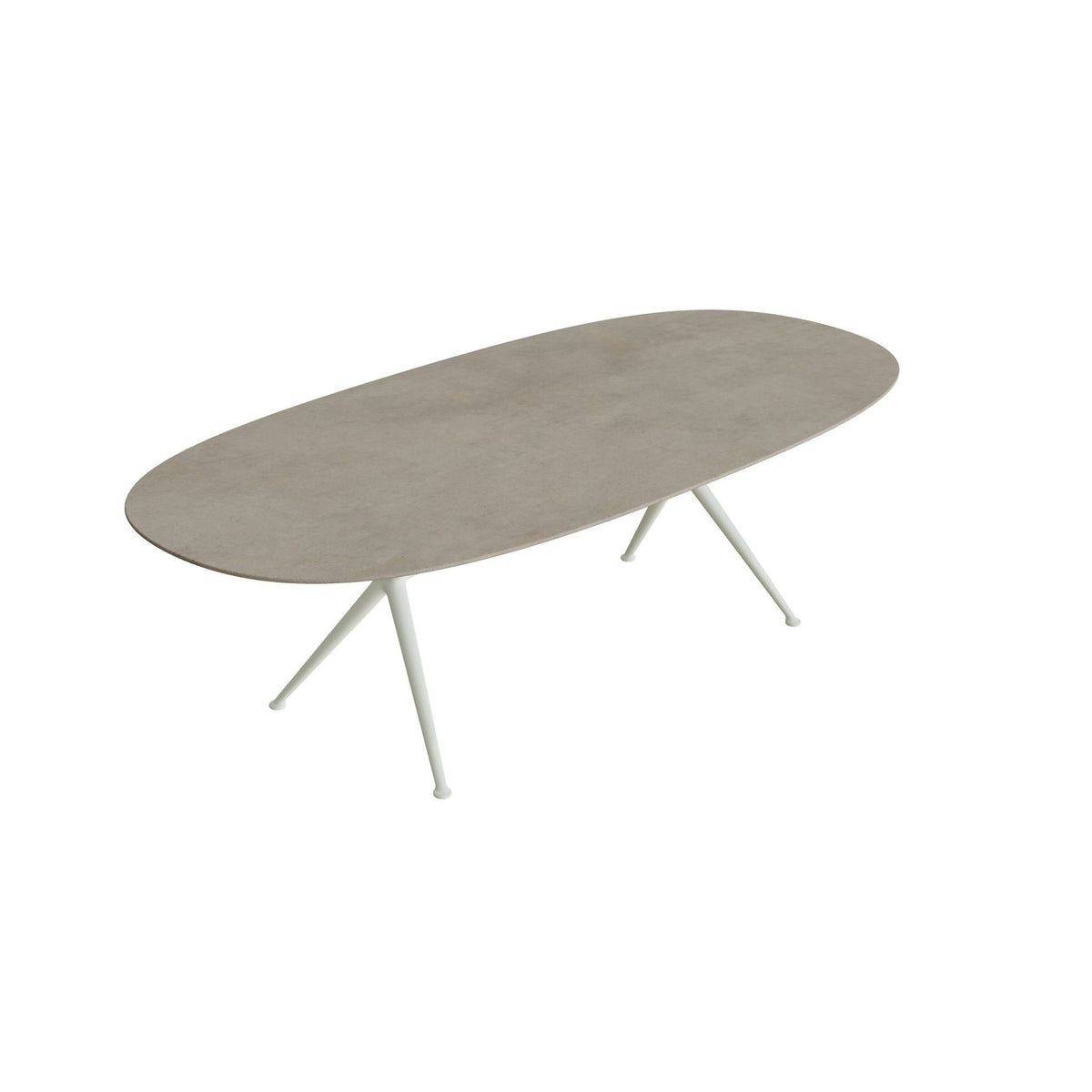 Royal Botania Exes Tisch Super-Ellipse 250 x 120 cm – weiß · Keramik graubraun (Terra Sabbia)