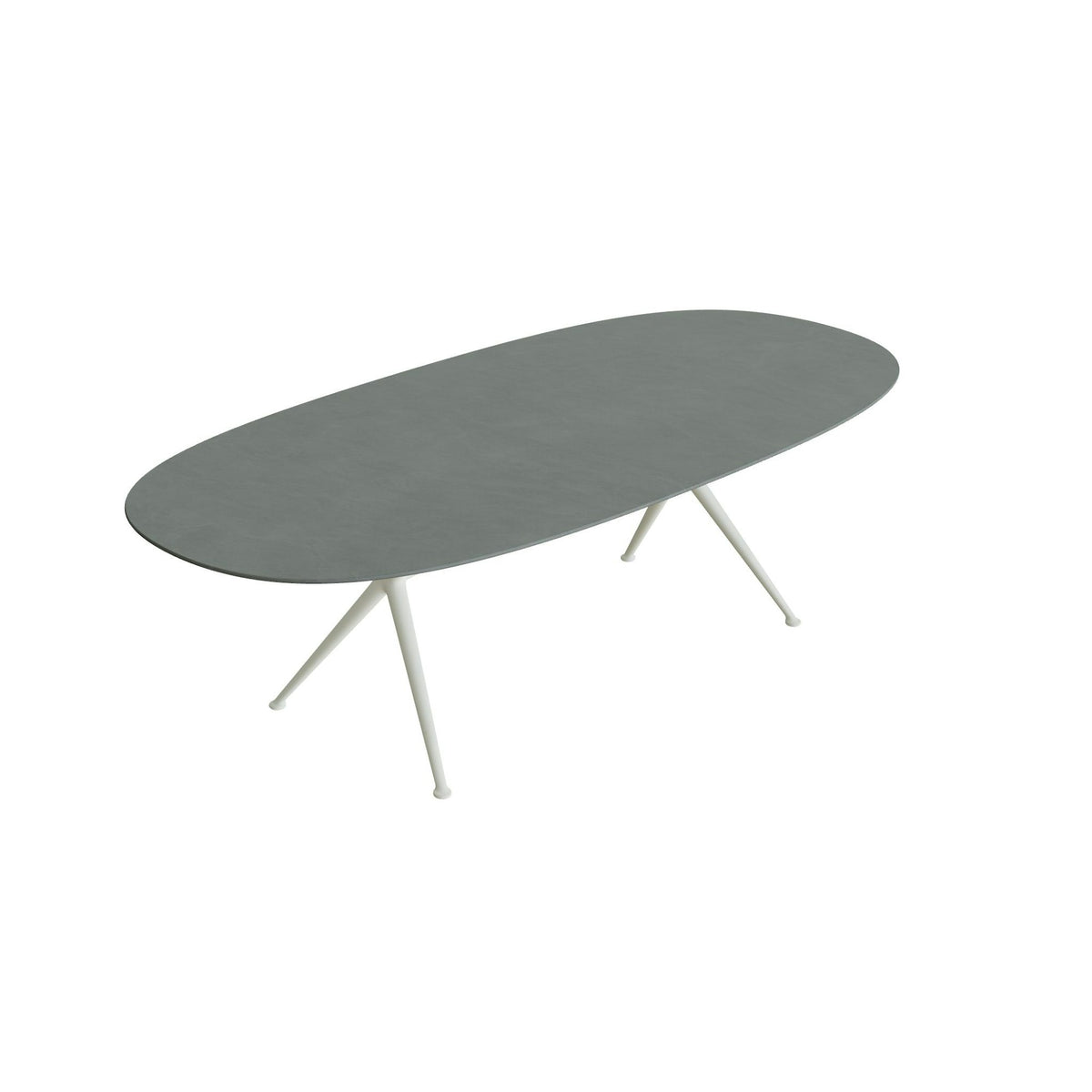 Royal Botania Exes Tisch Super-Ellipse 250 x 120 cm – weiß · Keramik steingrün (Verdezza Amazon)