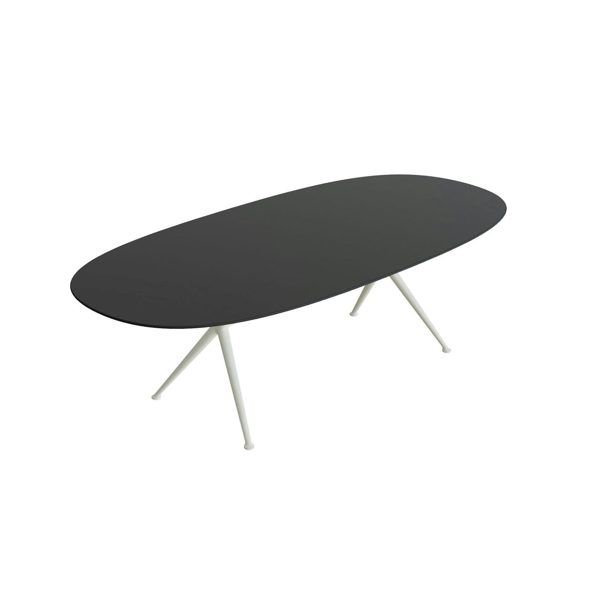 Royal Botania Exes Tisch Super-Ellipse 250 x 120 cm – weiß · Keramik schwarz (black)