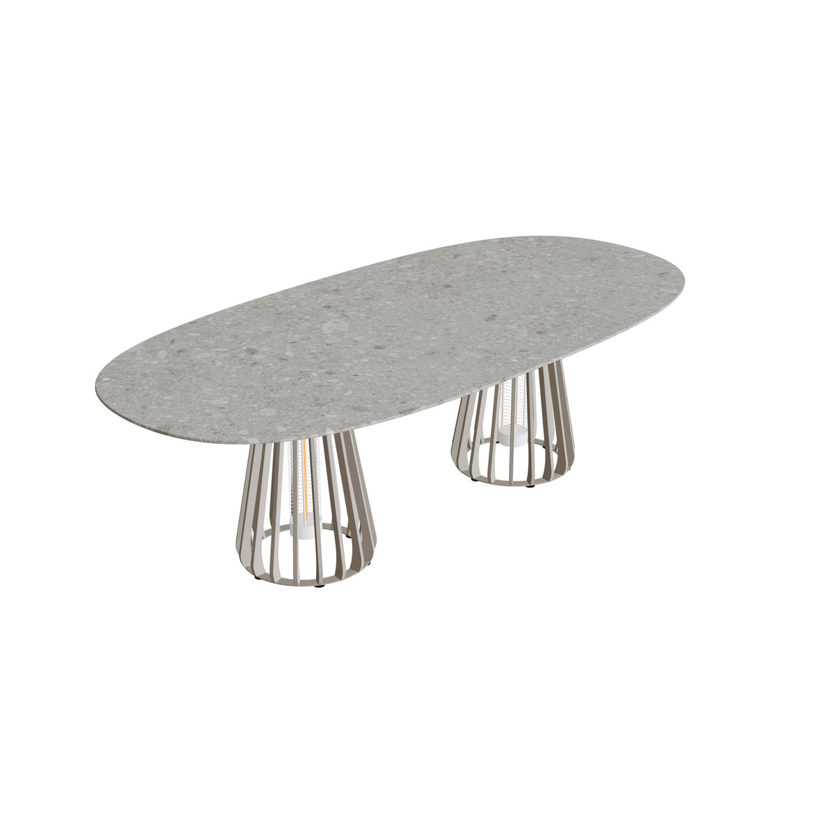 Royal Botania Furniz Tisch Super-Ellipse 250 x 120 cm, Esstisch, Gestell pebble, Keramik grau gemustert (Ceppo Dolomitica)